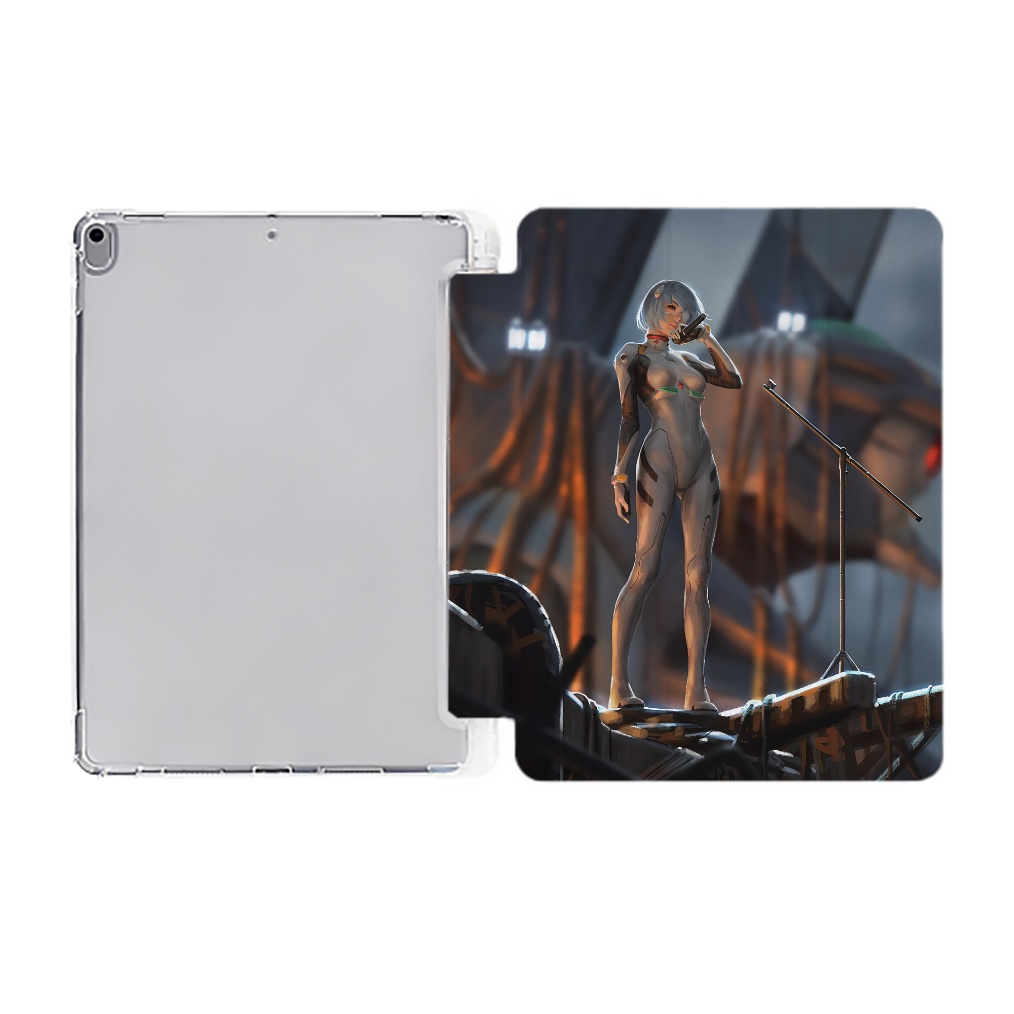 （画像用） EVA 新世紀エヴァンゲリオン IPad ケース ペン収納付き 三つ折りスタンド PUレザー×シリコン 対応機種9.5/10.5/10.9インチ